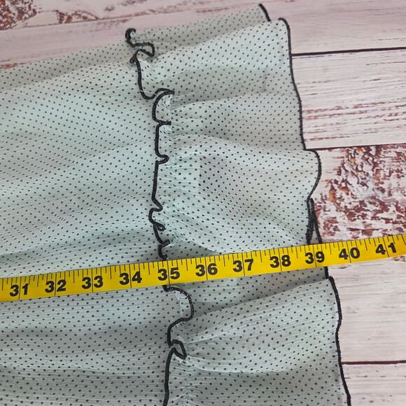 Antheaa Chiffon Babydoll Sundress XL Mint Green Ruffle Smocked Tier Summer Dress - Picture 14 of 16